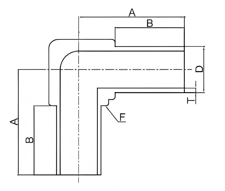 SM12E22 - Stainless Steel 3/4" O.D. 90° Elbow - Image 2